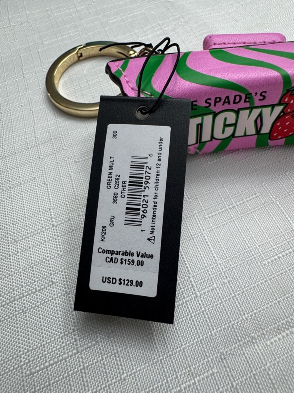 kate spade Pink and Green Sticky Situation Strawberry Key Charm - NWT - Picture 3 of 4